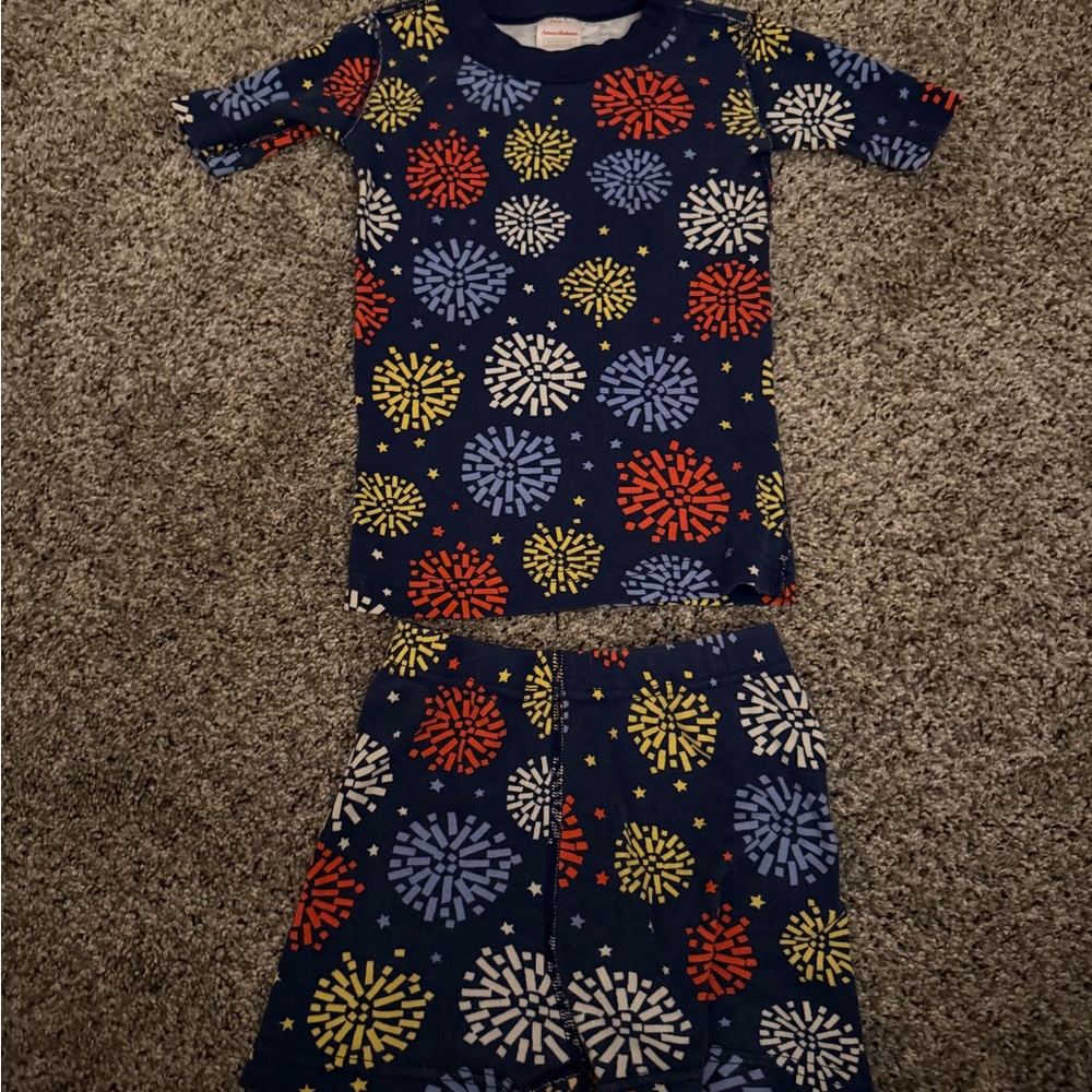 Kids Hanna Andersson 4th of July fireworks pajamas